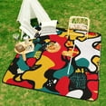 thumbnail image 6 of Color Wave Point Geometry Picnic Blanket Waterproof Outdoor Beach Blanket Hand-held Pad Suitable for Travel, Camping, Beach, Family Gatherings, 6 of 7