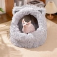 thumbnail image 4 of Plush Cat Bed Cat Bed Semi-Enclosed Dog Bed Removable L, 4 of 5