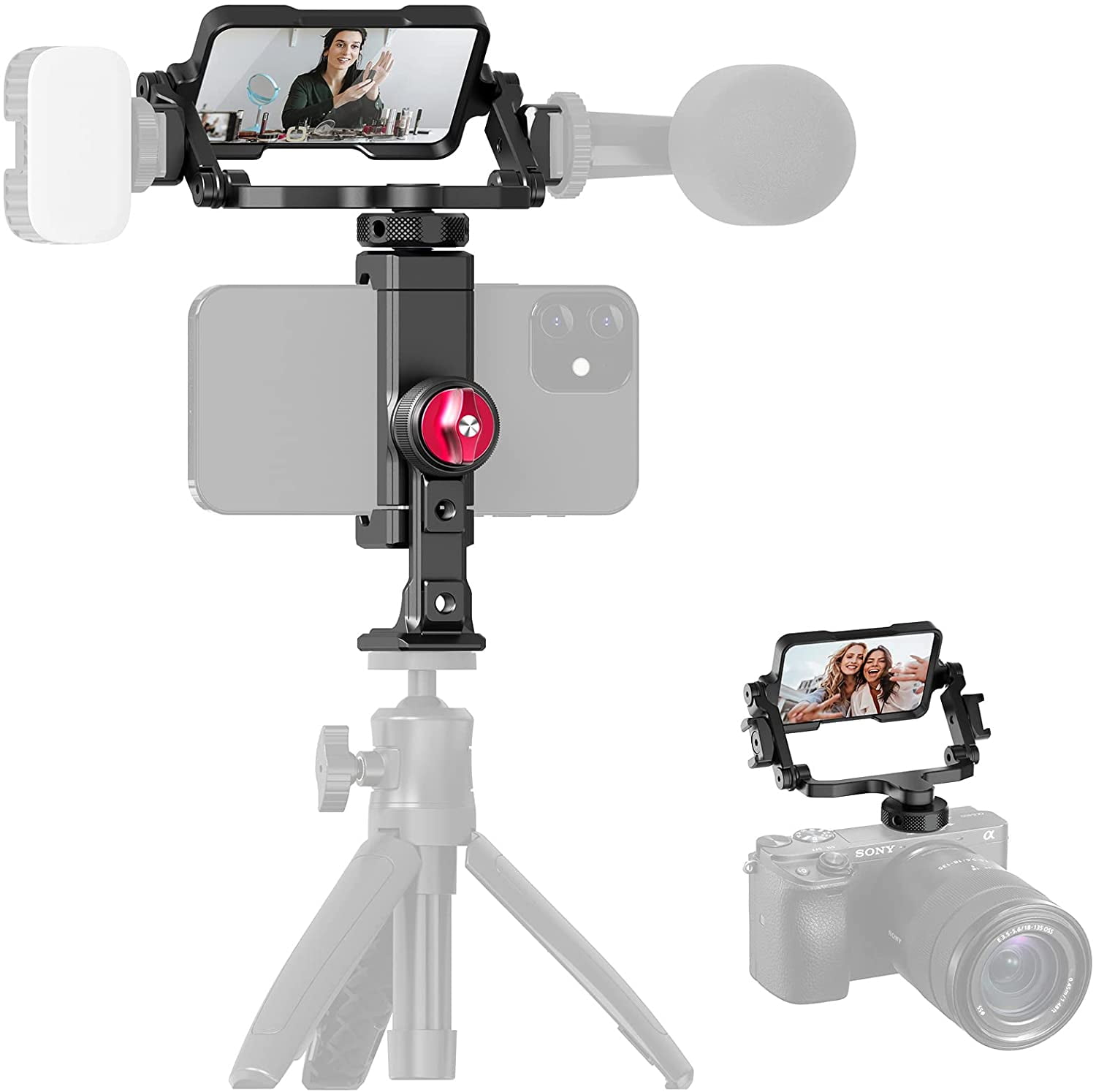 NICEYRIG Vlog Selfie Mirror Camera/Phone TikTok Twitch  Live Cold  Shoe Mount 360° Flip Screen Mirror Applicable for iPhone 14/13/12/11/XS SE,  Fujifilm, Panasonic, Sony - 377 : Electronics 