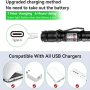 GJX [Professional] Rechargeable Green Laser Pointer High Power Green Beam Laser Light Long Distance Range For TV/LED/LCD Screens Tactical Flashlights Presentation Office/Outdoors/Astronomic