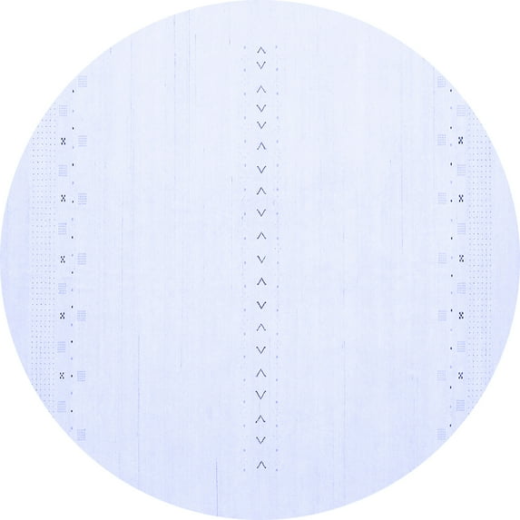 Ahgly Company Machine Washable Indoor Round Solid Blue Modern Area Rugs, 8' Round