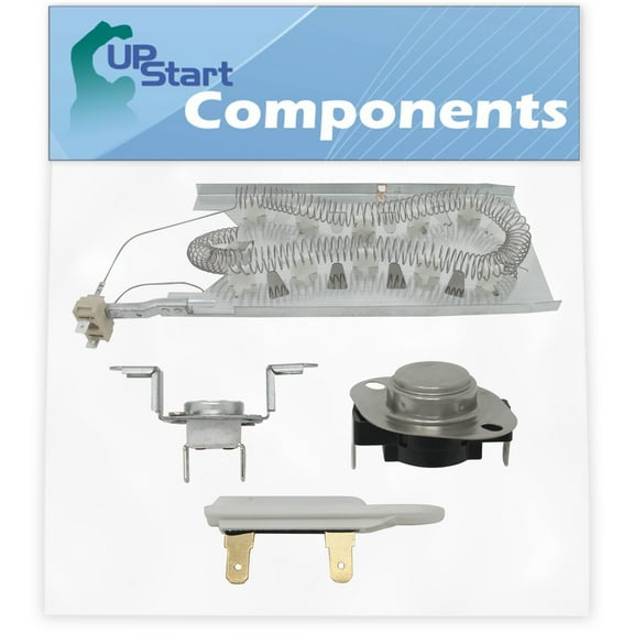 3387747 Dryer Heating Element & 279973 Thermal Cut-off Fuse Kit & 3392519 Thermal Fuse Replacement for KitchenAid KEHS01PWH1 - Compatible w/ WP3387747, 279973 & WP3392519 Heater Element & Thermostat