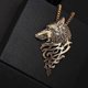 thumbnail image 5 of Fashion Mens Long Chain Necklace Wolf Head Pendant Vintage Men s Boys Love Gift, 5 of 5