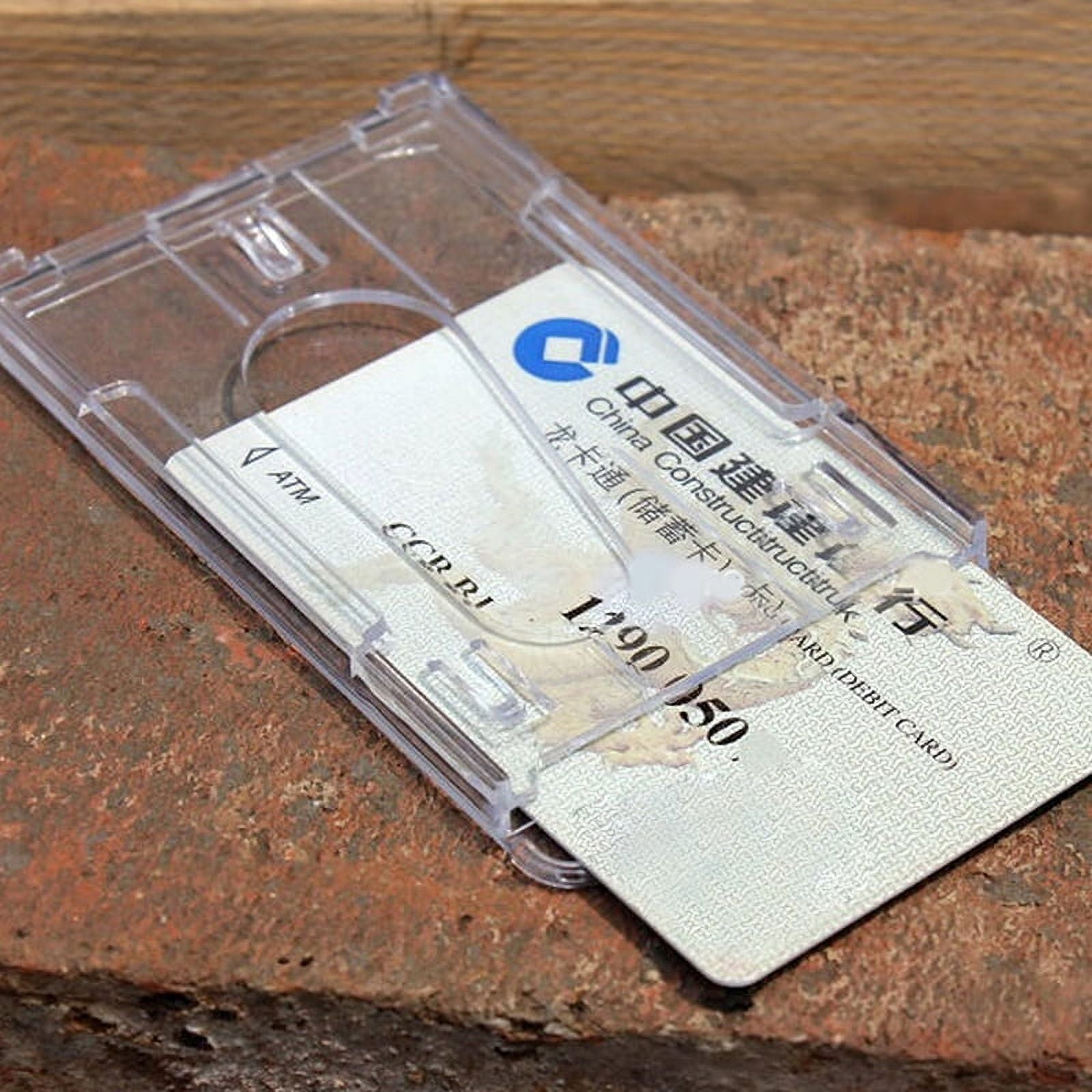 Vertical Hard Plastic Badge Holder Double Card Id