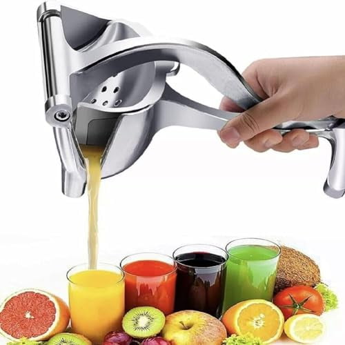 Portable Manual Juicer, Aluminum Citrus Press for Lemons Oranges Limes, Easy-Clean Juice Squeezer Extractor Tool for Pomegranates & Fruits