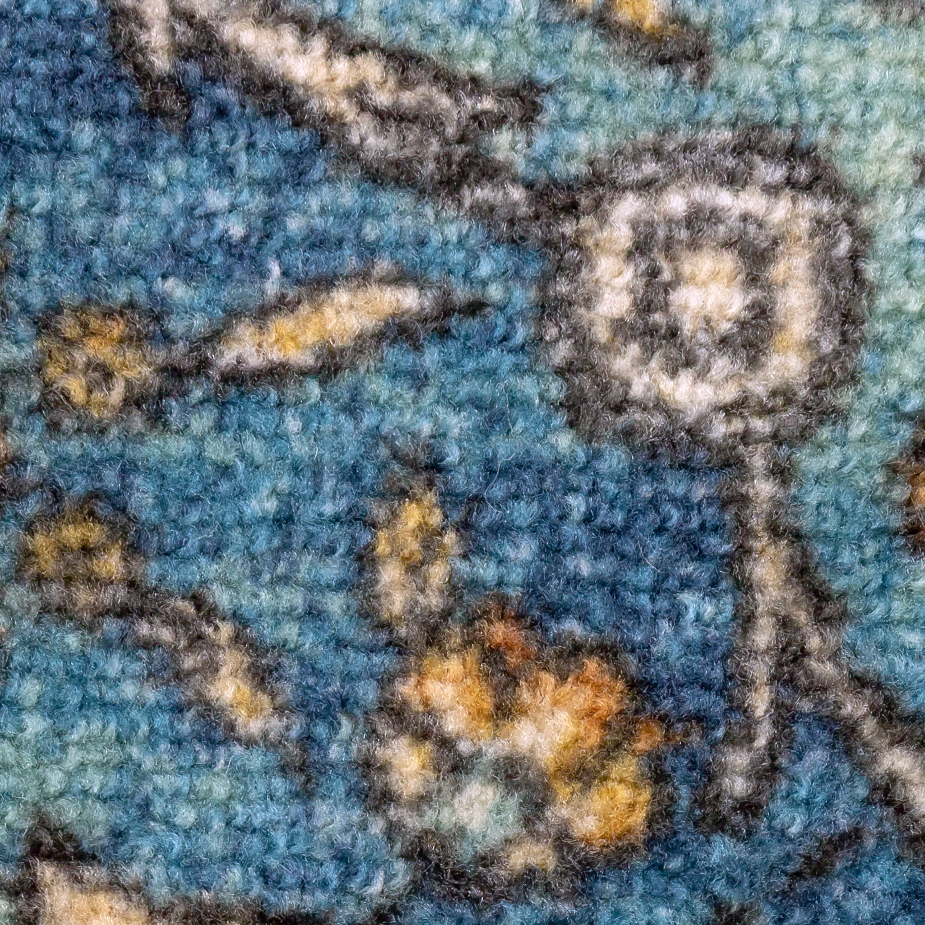 Maples Rugs Sutton Traditional Paisley Blue Orange Washable Hallway Runner Rug, 2' x 6'