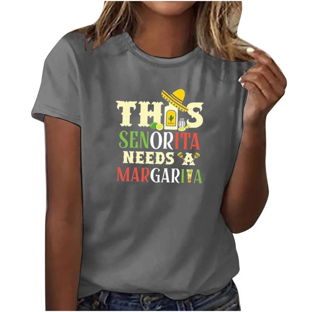 Fiudx Ofertas de La Semana Camisas Mayo de Moda para Mujer, Camisetas de Manga Corta para Fiesta de Mayo, Blusas