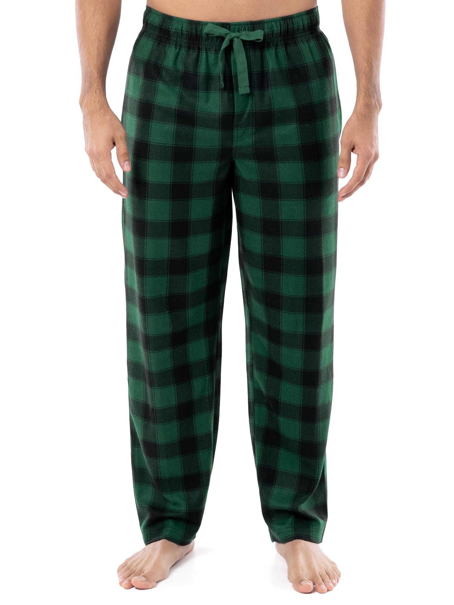 Fruit of the Loom Men's Holiday and Plaid Print Soft Microfleece Pajama Pant 2-Pack Bundle