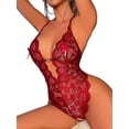 thumbnail image 3 of LilyLLL Womens Full Lace Lingerie Bodysuit Bridal Sleepwear Crotchless Underwear Nightwear, 3 of 4