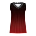 thumbnail image 4 of Blusa sin mangas con estampado de día de la independencia de patchwork de encaje con cuello en V de verano para mujer Pompotops  lopia999029, 4 of 5