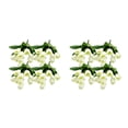 thumbnail image 3 of Inteprter 4X Flores artificiales Ramo de 9 cabezas Boda falsa Flor de tulipanes de imitación para arreglo de ceremonia en el hogar Blanco leche Leche blanca 2piezas, 3 of 6