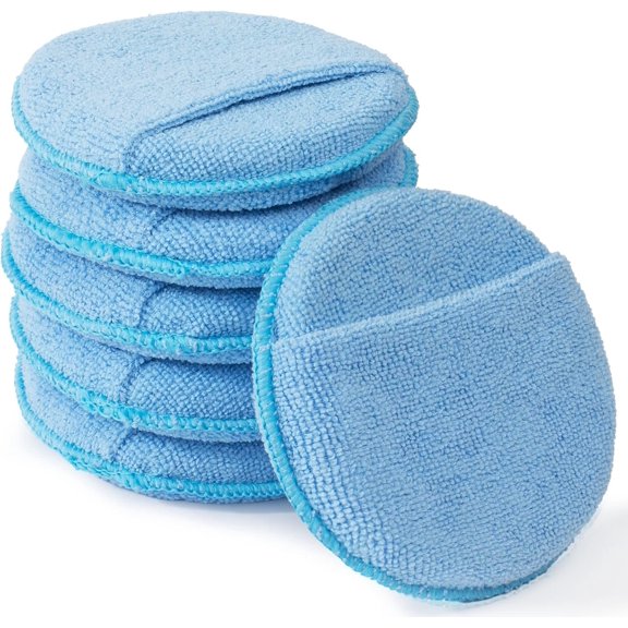6 count Microfiber Wax Applicator Pad 5 inch,   Applicator Pad for  Cleaning and Fine Polishing
