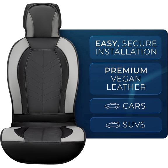 Pedali Royce Hybrid Vegan Leather Seat Cushion, 1-Piece, Black and Gray