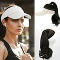 thumbnail image 5 of Carroterr Baseball Cap Wig with Curly Synthetic Hair Extensions Ponytail Cap Wig Sun Hat with Hair Hat Wig for Golf Women Z1W1, 5 of 8