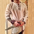 thumbnail image 4 of Disfraz de caballero de Halloween, disfraz medieval renacentista, túnica vikinga para hombre, camisetas de manga larga, disfraz medieval, disfraz de pirata, 4 of 5