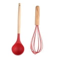 thumbnail image 1 of Juego de utensilios de cocina, 2 uds., mango de madera, resistencia al calor, espátula de silicona, cuchara, utensilios de cocina, 1 of 5