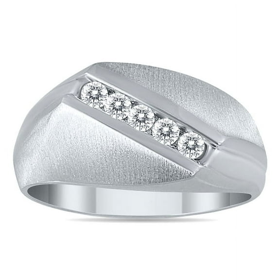 SZUL Women's SZUL 1/4 Carat TW Diamond Men's Ring in 10K White Gold (J-K-L Color, I2-I3 Clarity)