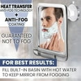 thumbnail image 5 of MIRRORVANA Fogless Shower Mirror for Shaving with Razor Holder and Dual Anti Fog Design - Upgraded 360&Acirc;&deg; Swivel Suction Cup with Bonus Hook for Hanging - Shatterproof 8&q, 5 of 5