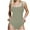 Gray, variant on Womens One Piece Tummy Control Swimsuits Stretch Ribbed Knit Color Block Bathing Suits Modest Swimwear