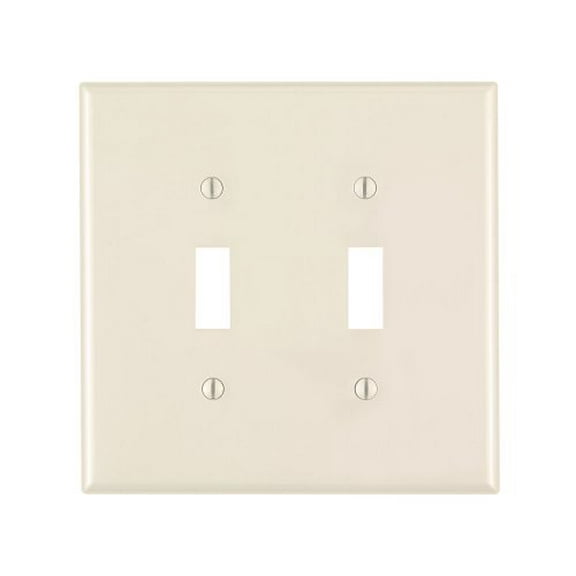 Leviton Toggle Switch Wall Plate Midway - 2-Gang, Nylon, Light Almond