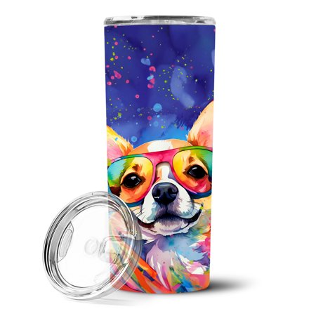 

Chihuahua Hippie Dawg Stainless Steel Skinny Tumbler 3 in x 8.25 in