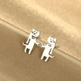 thumbnail image 2 of Funny Cat Stud Earrings Joke Lover Gift Kitty Earrings Pet Lover Gift Hipster Studs Antivalentines Gifts, 2 of 4