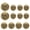 Golden+Black, variant on 12Pcs 8mm Sparkling Cubic Zirconia Beads, Faceted Rhinestones Ball Spacer Beads for DIY Jewelry Making, Bracelet Necklace Earring Craft Supplies (White K)