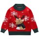thumbnail image 1 of Suéter para niños pequeños, diseño navideño de renos, estilo tejido para niños, suéteres gruesos y acogedores de Navidad para niños, jersey de cuello redondo de ajuste suave con bloques de color, 1 of 3
