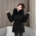 thumbnail image 2 of Breezora Women's Long Winter Puffer Coat Warm Thickened Lined Down Alternative Detachable Hooded Parka Jacket XL Size Black, 2 of 9