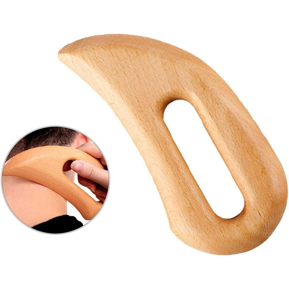 Wooden Lymphatic Drainage Massage Tool, Handheld Gua Sha Scraping Paddle, Anti Cellulite, Used