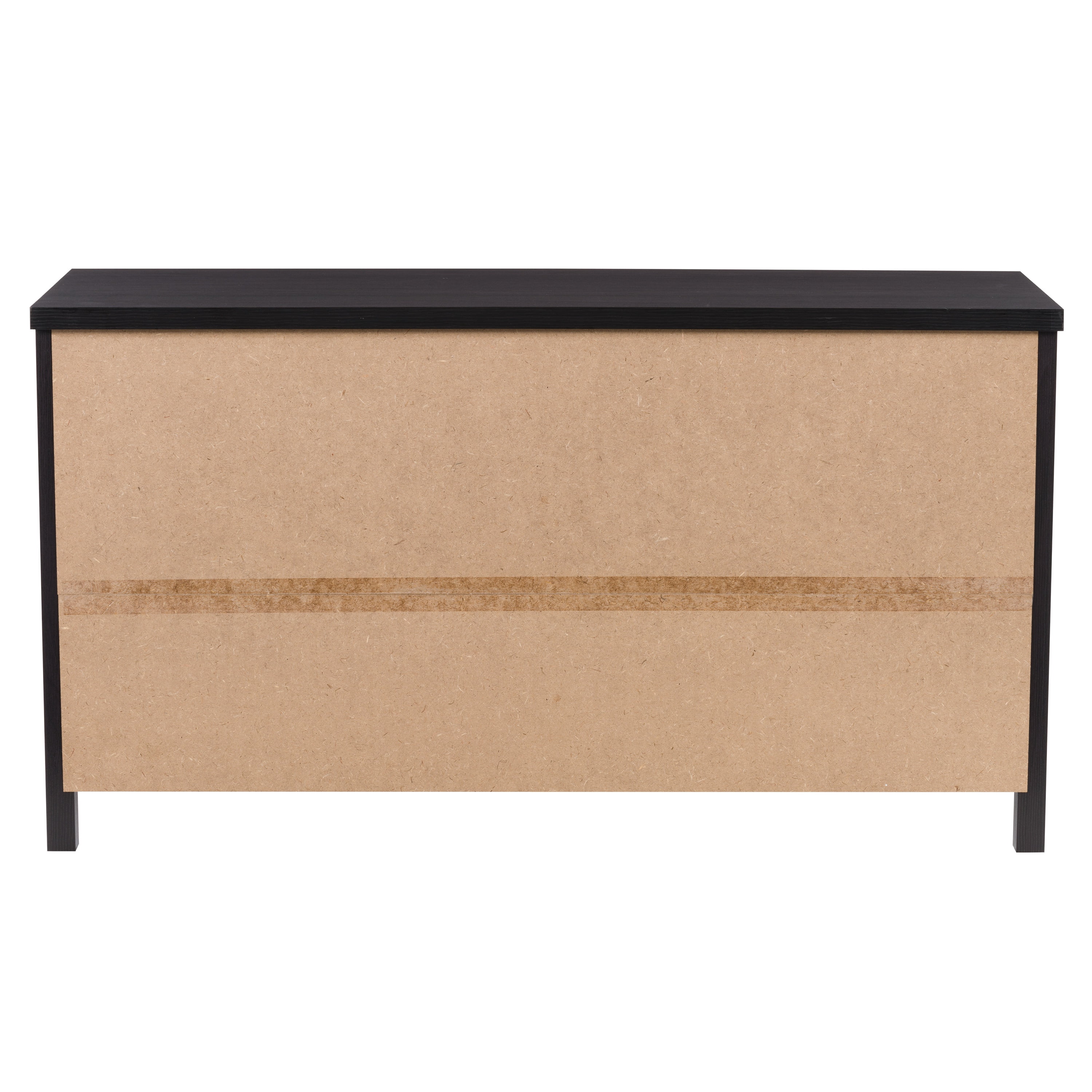 Commode CorLiving Boston moderne en bois d'ingénierie, 6 tiroirs larges pour adulte avec tiroirs emboîtables, noire
