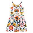 thumbnail image 4 of XUNKUSGA Girls Summer Dresses Casual Floral Boho Square Neck Midi Dress Spaghetti Straps Floral Tiered Sundress Smocked Shirred Party Dress 2-12 Years, 4 of 6