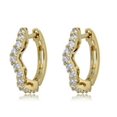 thumbnail image 6 of AVORA 10K Yellow Gold Curved Simulated Diamond CZ Huggie Hoop Earrings, 6 of 6