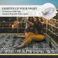 thumbnail image 4 of Outdoor Rug with Led Strip Lights RV Camping Mat and Patio Rug for Deck Balcony Porch Backyard Beach Picnic Outdoor Carpet Striped Pattern Modern Slip Plastic Straw x & Bei, 4 of 6