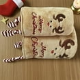 thumbnail image 4 of Beautynvta Christmas Hand Towel for Bathroom, Velvet Fleece Embroidered Hand Towel, Reindeer Pattern Embroidered Design, Soft Absorbent Bath Towel, Holiday Gifts, 29.5''x13.8'', 4 of 6