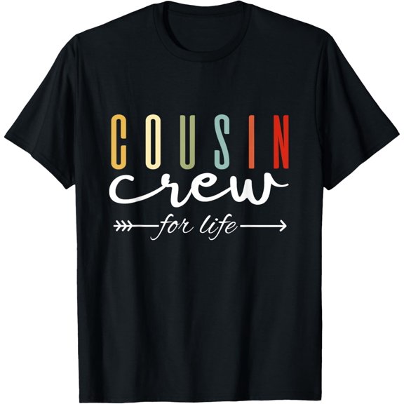 Vintage Cousin crew for life-family reunion summer vacation T-ShirtMen and women, Black T-shirt, size: Extra large