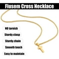 thumbnail image 5 of Cross Necklace for Men, Gold Plated Mens Cross Necklaces with 2.5mm Chain, 316L Stainless Steel Wheat Chain, 16-24 Inch, 5 of 11