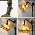 thumbnail image 4 of Tiffany Floor Lamp Mission Hexagon 64" Tall Industrial Pole Vintage Boho Stained Glass Standing Corner Bright Reading LED Light Arched Adjustable-Living Room Kids Bedroom Farmhouse Office WERFACTORY, 4 of 10