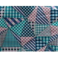 thumbnail image 5 of oneOone Georgette Viscose Teal Blue Fabric Check Patchwork Dress Material Fabric Print Fabric By The Yard 42 Inch Wide, 5 of 6