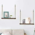 thumbnail image 5 of 1PC Hanging Shelves for Wall Floating Shelves, Macrame Rope Triangle Shelf, Natural Light Reclaimed Wood, Farmho, 5 of 9