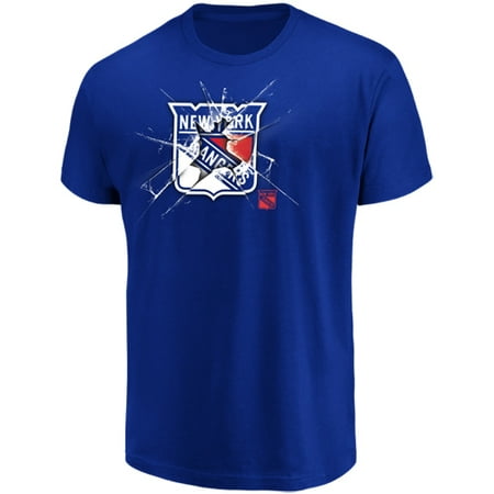 New York Rangers Team Clock - Men's Majestic Blue New York Rangers Poke Check T-Shirt