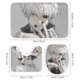 thumbnail image 3 of Juego de 4 cortinas de ducha Kaneki Ken con alfombrillas antideslizantes, tapa de inodoro y alfombrilla de baño, cortina de ducha impermeable con dibujos animados para niños con 12 ganchos,, 3 of 8