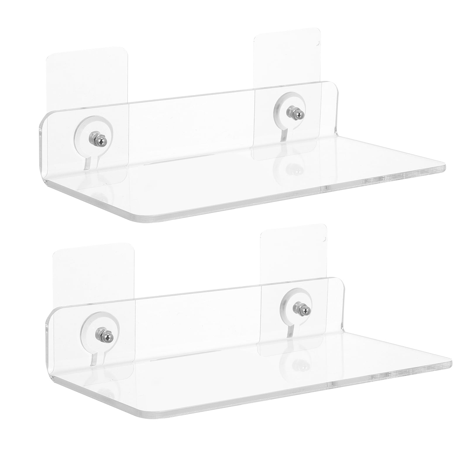 Nuolux Shower Acrylic Shelves Shelf Bathroom Floating No Drilling Clear  Inside Caddy Small Wall Adhesive Drill 