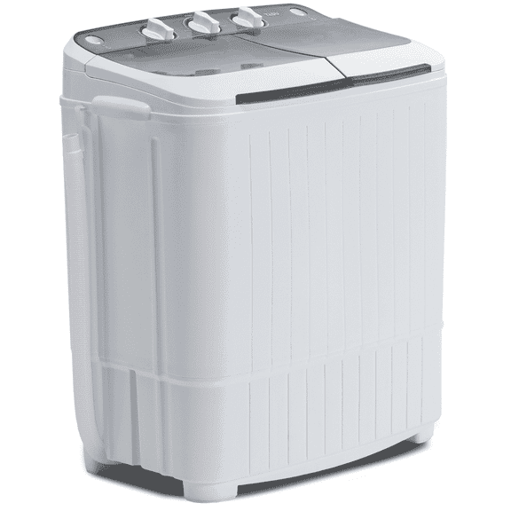 TABU 16.5lbs Portable Washing Machine,Electric Twin Tub Wash&Spin Combo,Semi-Automatic Washer,Gray