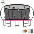 thumbnail image 1 of YORIN Trampoline pour Enfants de 7 à 8 Ans, Trampoline de 14 Pi pour Adultes avec Filet de Protection, Panier de Basketball, Échelle, Capacité de Poids de 1400 Lb, Trampoline Récréatif Extérieur, Trampoline Robuste, 1 of 7
