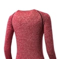 thumbnail image 4 of TaTaai Womens Stretch Quick Dry Yoga Shirt Long Sleeve Solid Color Fitness Top Round Neck Casual Workout Sportswear Gift, 4 of 4