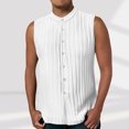 thumbnail image 2 of TAGOLD Mens Summer Stand-up Collar Tank Top Solid Color Breathable Casual Wear Top, 2 of 5