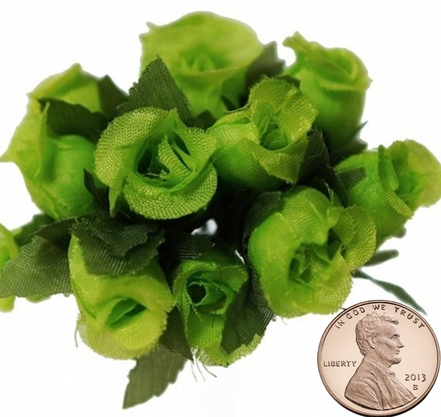 144 Miniature Poly Rose Silk Favor Flower Pick Wedding Shower Apple