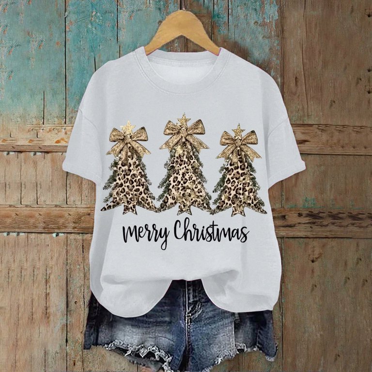 Women's Plus Size Christmas T-Shirt - Merry And Bright Holiday Tee, Oversized Fit, Short Sleeve, Cotton Blend