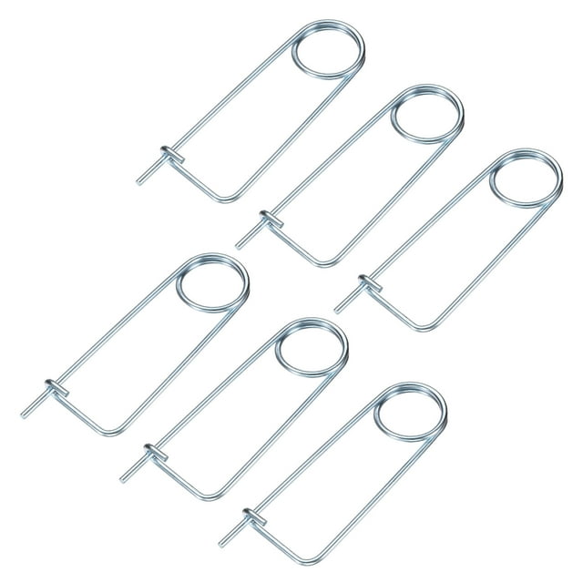 Uxcell 6-Pack Pin de Seguridad de Pasador en Forma de Broche, Pines de Acero de Resorte M4.5x108mm, Sujetadores de Broche de Bloqueo Rápido, Clips Retenedores Pesados